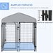 Perrera de Exterior Metal, PE PawHut Negro
