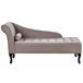 Beliani Chaise longue Terciopelo PESSAC Gris Oscuro