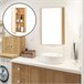 Mueble de pared para baño con espejo Ikorfat estantes ajustables Natural