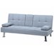 Beliani Sofá de 3 plazas Poliéster ROXEN Gris Claro