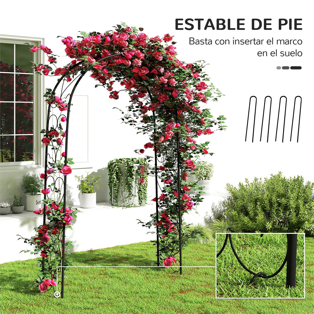 Arco Decorativo Bodas Eventos Arco De Jardín Media Altura - Cenador De  Rosas Resistente Para Plantas Trepadoras, Varios Tamaños Cenador Jardín, image size:1200x1200