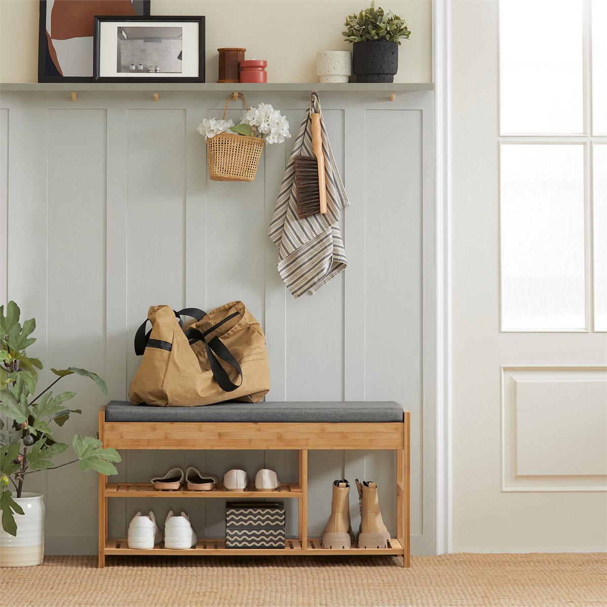 Armario Recibidor Mueble De Recibidor Con Espejo Y Zapatero