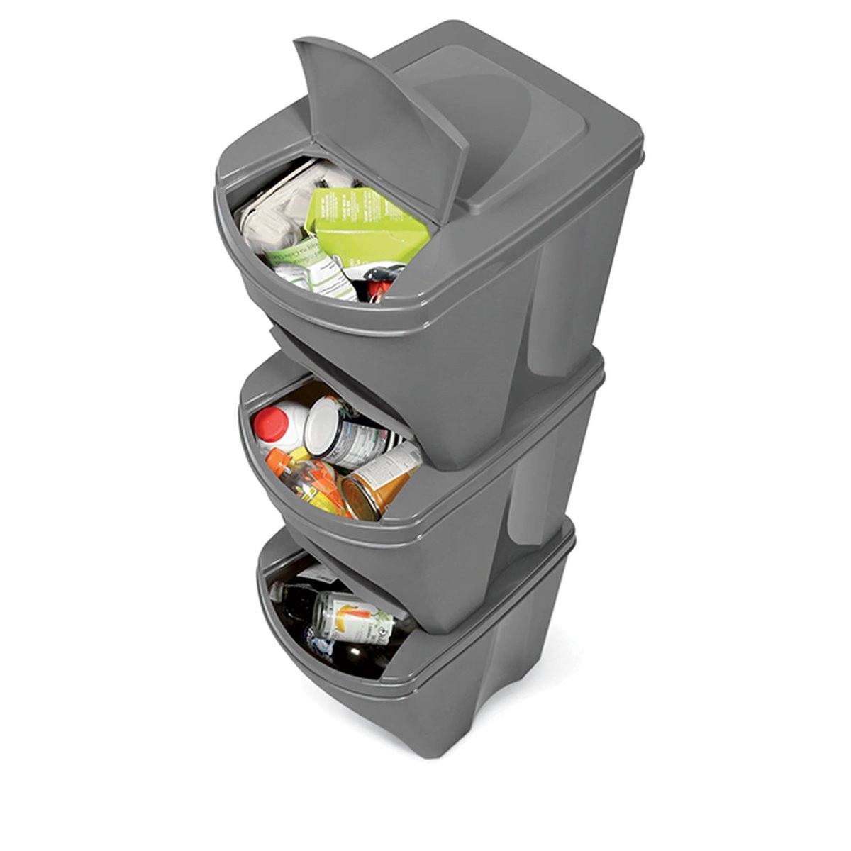 Cubo Basura Vertical Papelera De Reciclaje WELL HOME 20L Blanco