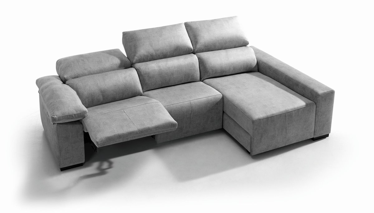 Chaise longue BALTIA relax electrico derecho gris claro Conforama