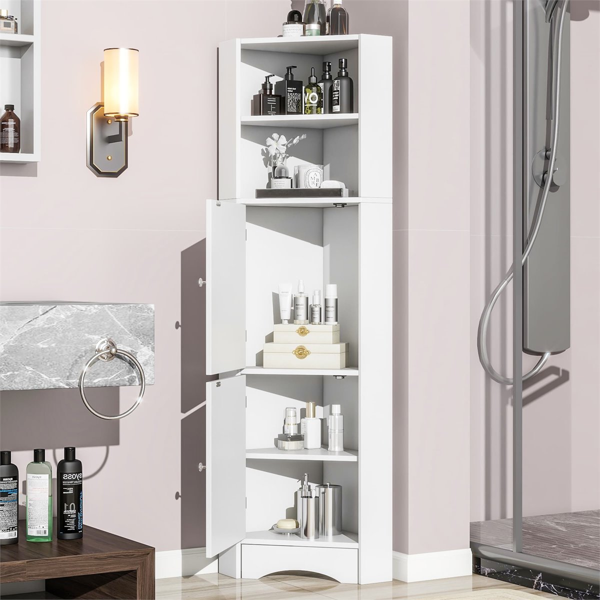 Armario De Almacenamiento De Baño De 42.51 Pulgadas De Alto