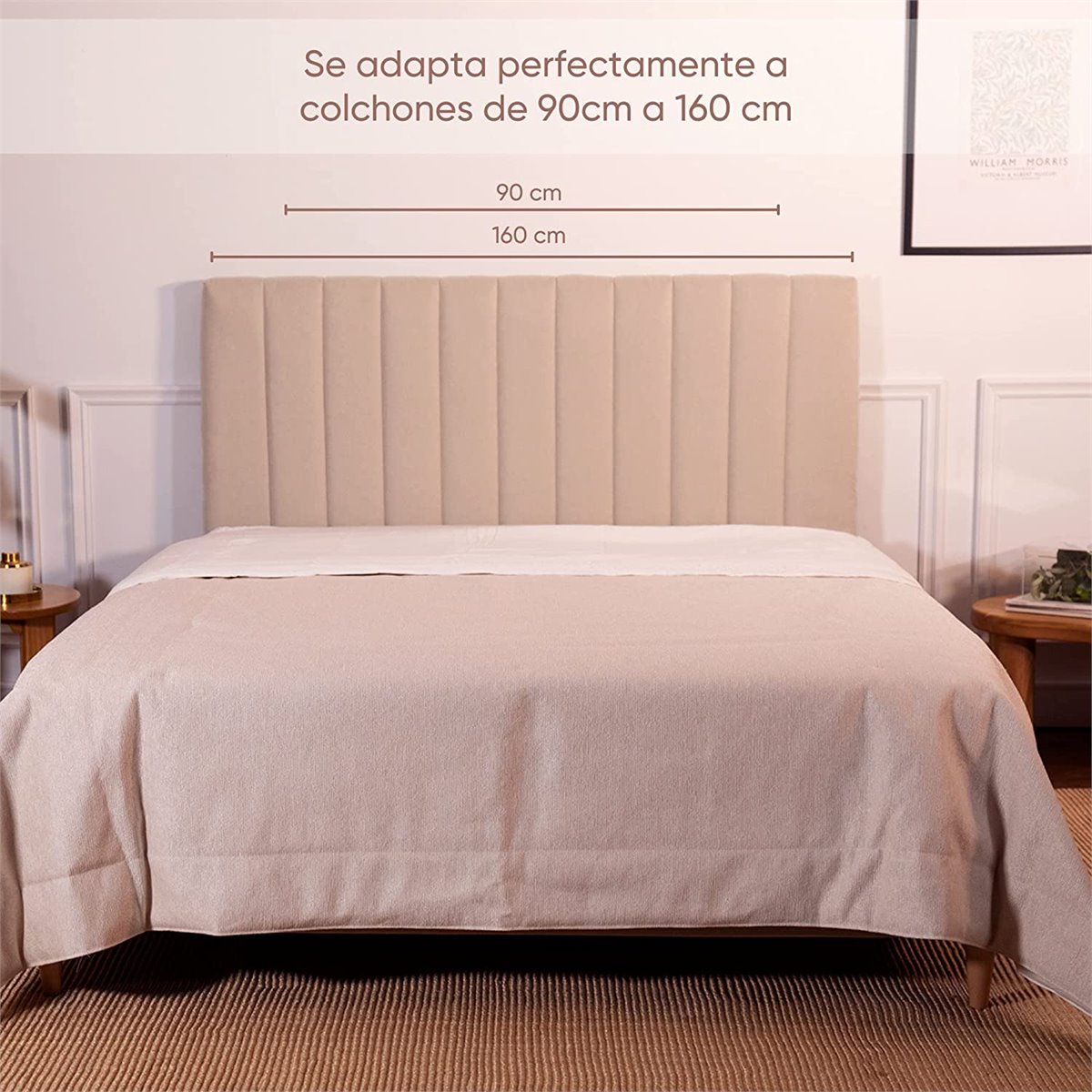 Cabecero Florance Beige BUDWING 120x160cm (Para Camas De 130 a