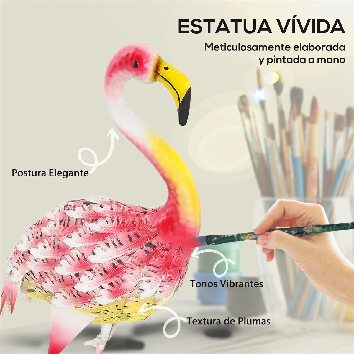 Adornos Jardin Exterior Estatua De Flamenco, Escultura De