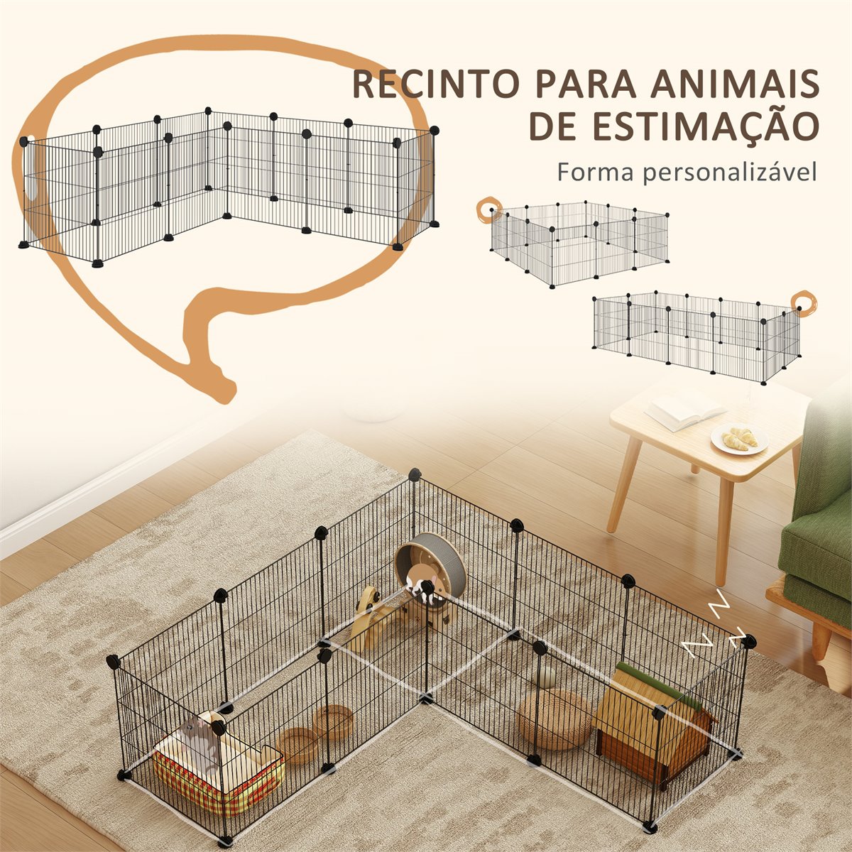 Hengda Recinto Para Animales Pequeños Recinto Exterior Para Cachorros 12  Piezas 45x35cm, image size:1200x1200