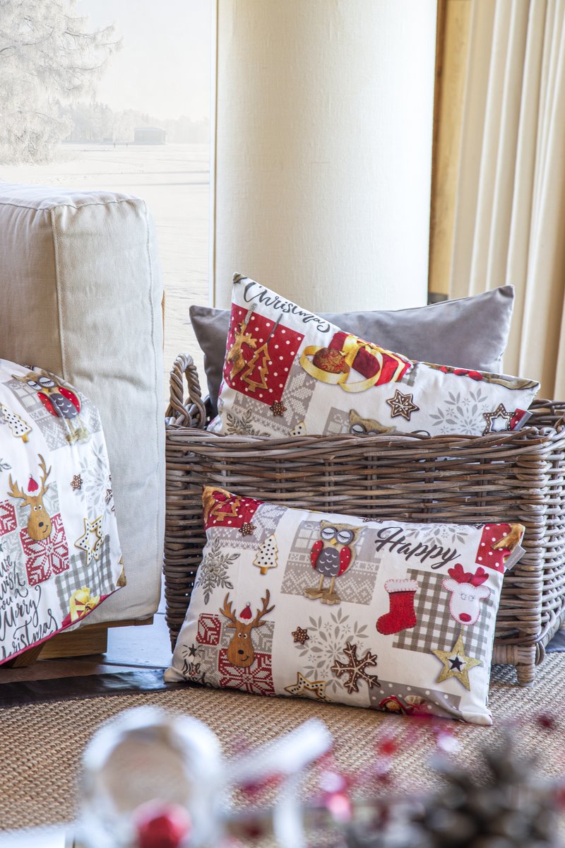 FUNDA DE COJIN DE TERCIOPELO DE NAVIDAD NAIVE 60x60 cm (2) Conforama